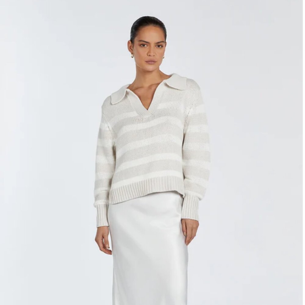 DISSH Cream V-Neck Sweater NWT